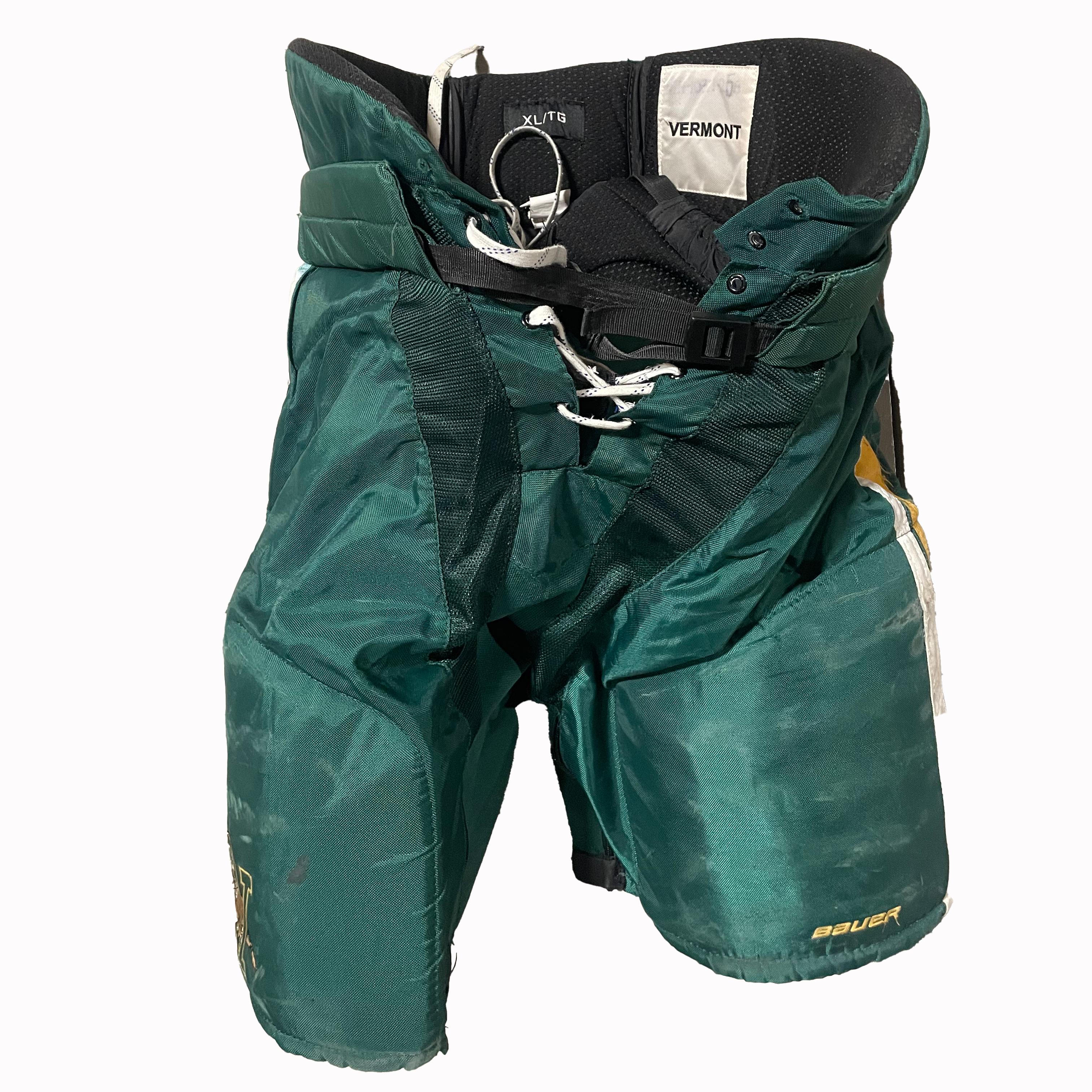 Bauer Supreme - Pantalon de hockey d'occasion NCAA (vert/jaune)